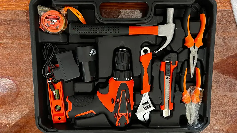 Multikit de herramientas 100 piezas con taladro atornillador 8