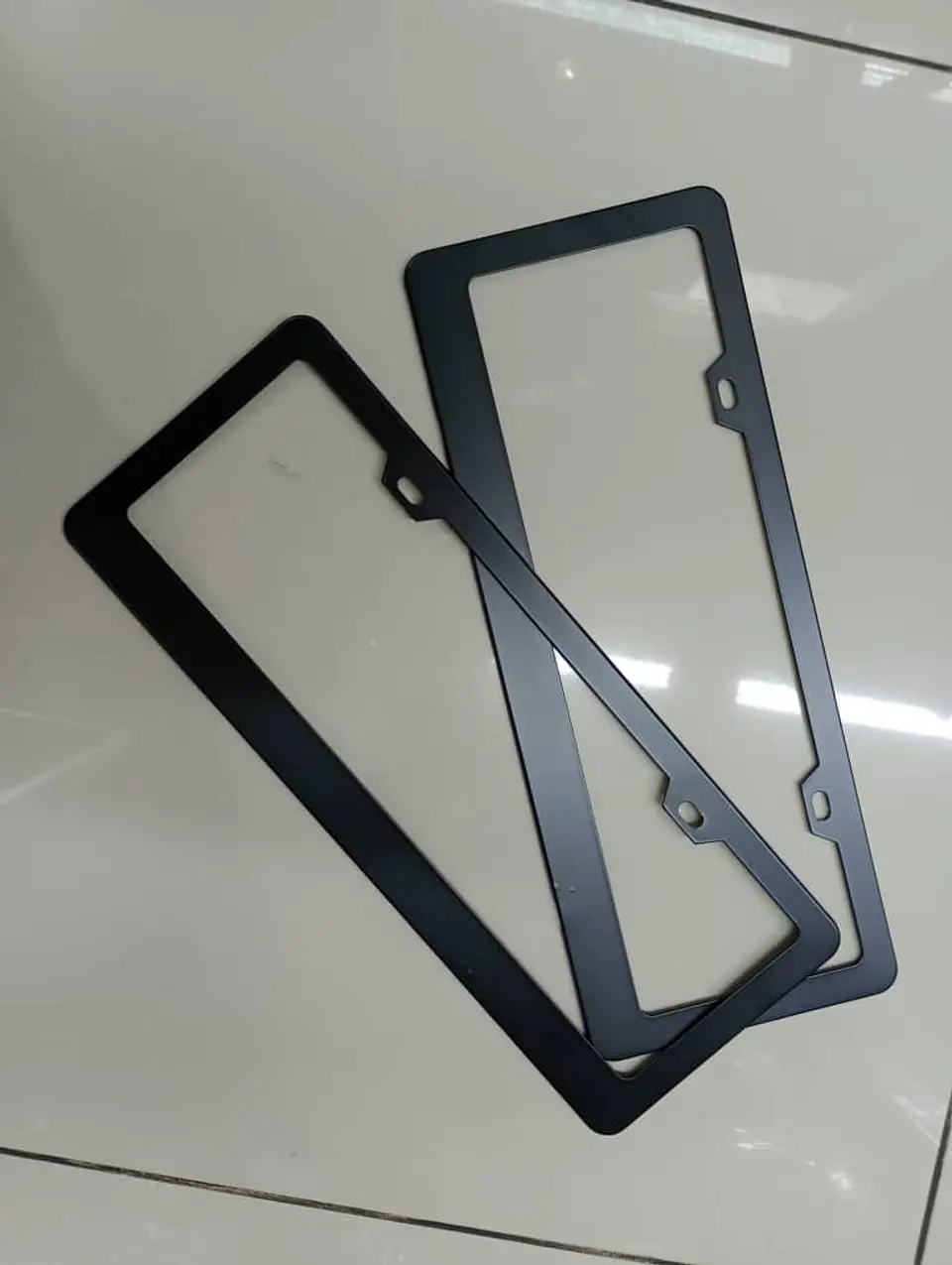 Par de Porta patentes o Marco de placa de matrícula soporte NEGRO 3