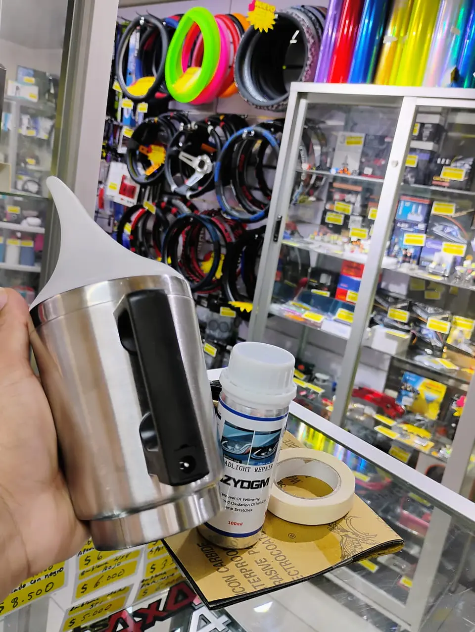 Kit de restauración y pulido de faros ópticos delanteros con 14