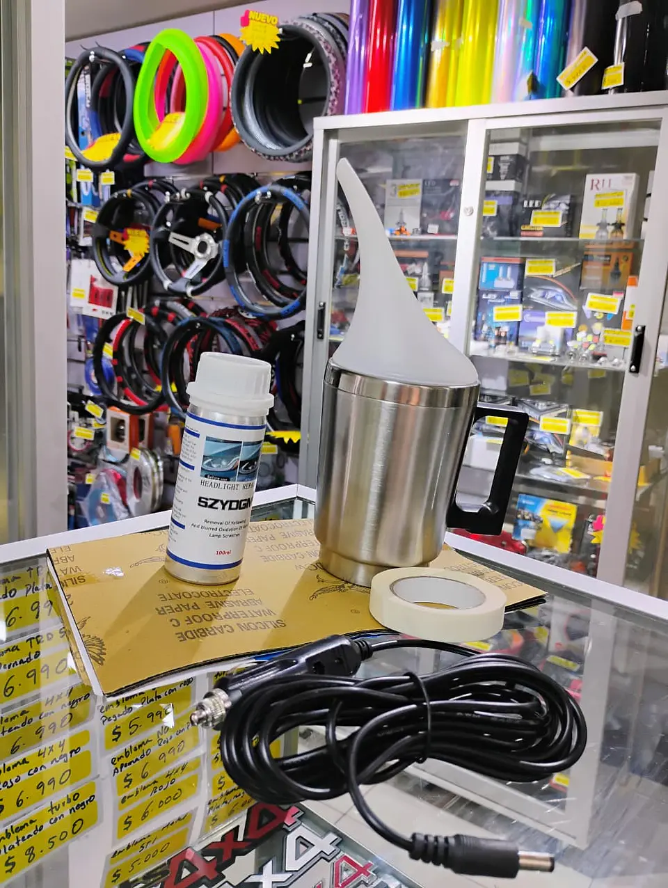 Kit de restauración y pulido de faros ópticos delanteros con 15