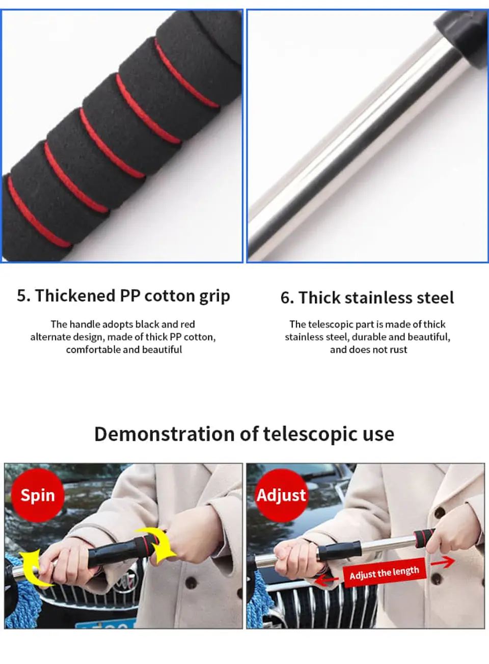Mopa plumero microfibra extensible, elimina polvo 5