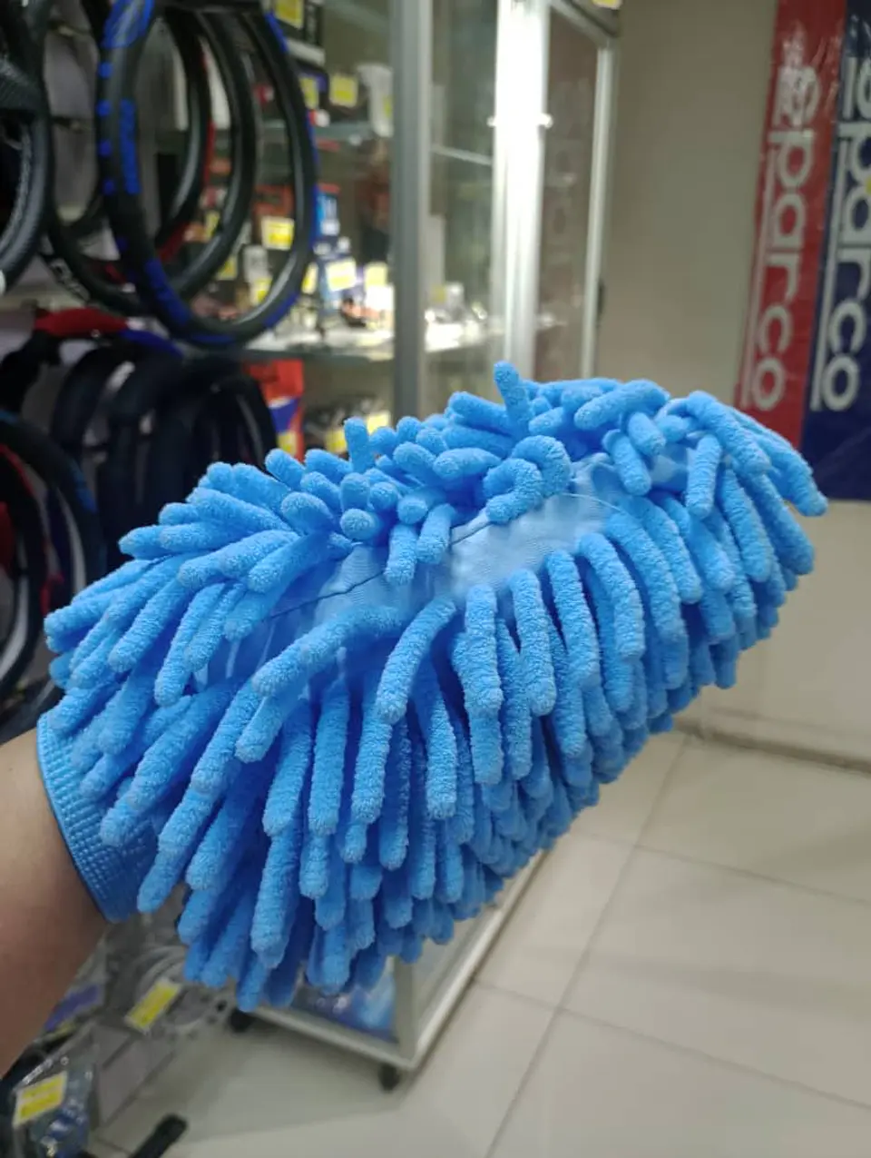 Guante de felpa microfibra para lavado limpieza de autos de doble cara 4