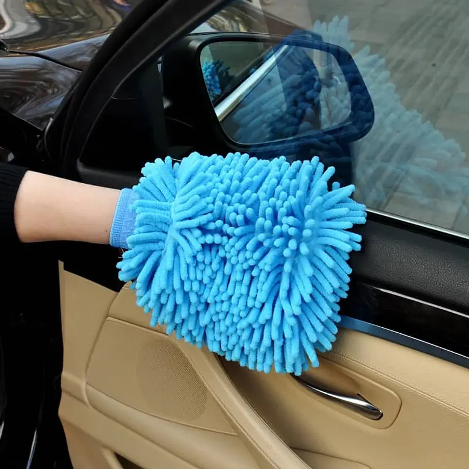 Guante de felpa microfibra para lavado limpieza de autos de doble cara 7