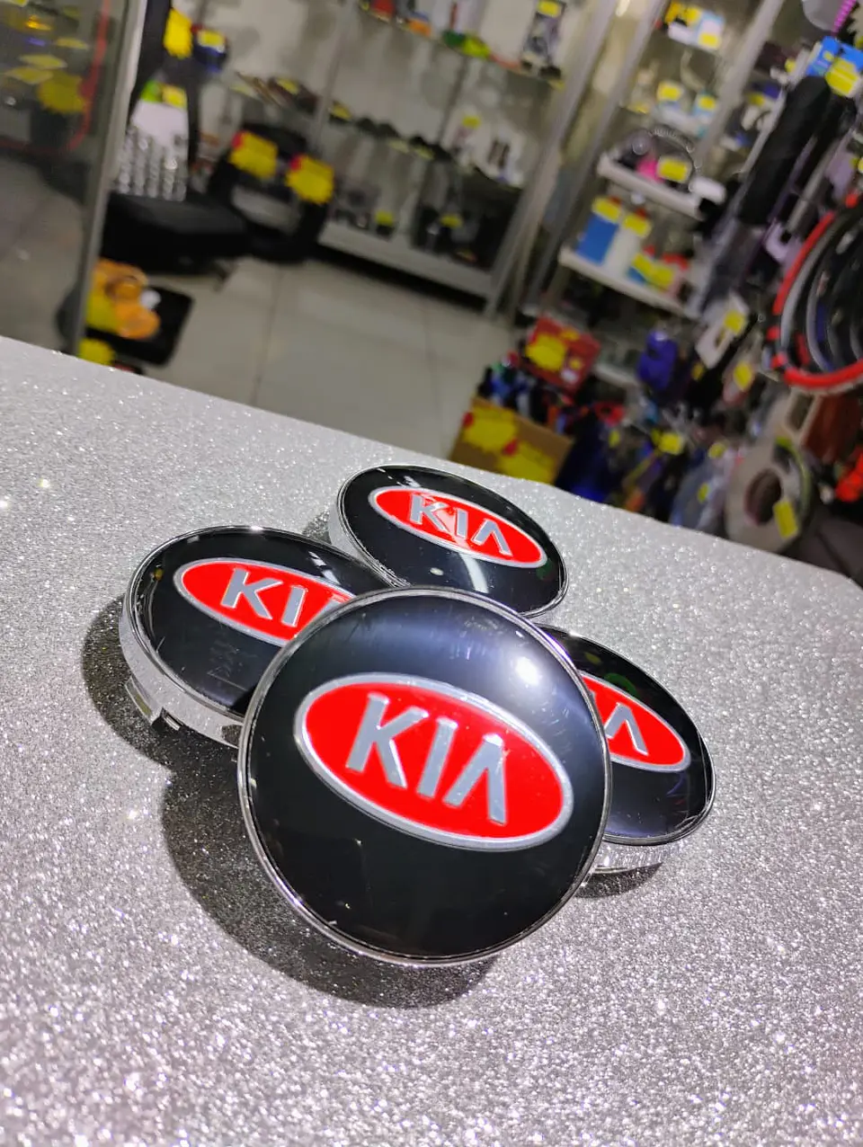 X4 Tapa centro llantas Kia logo 60mm 56mm - Rojo 9
