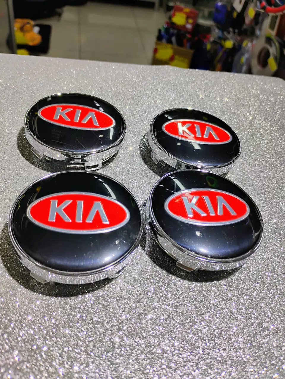 X4 Tapa centro llantas Kia logo 60mm 56mm - Rojo 10