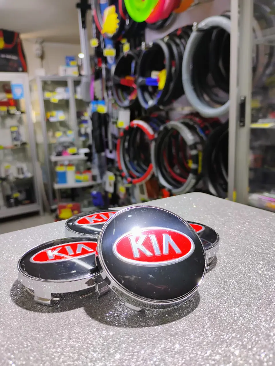 X4 Tapa centro llantas Kia logo 60mm 56mm - Rojo 12
