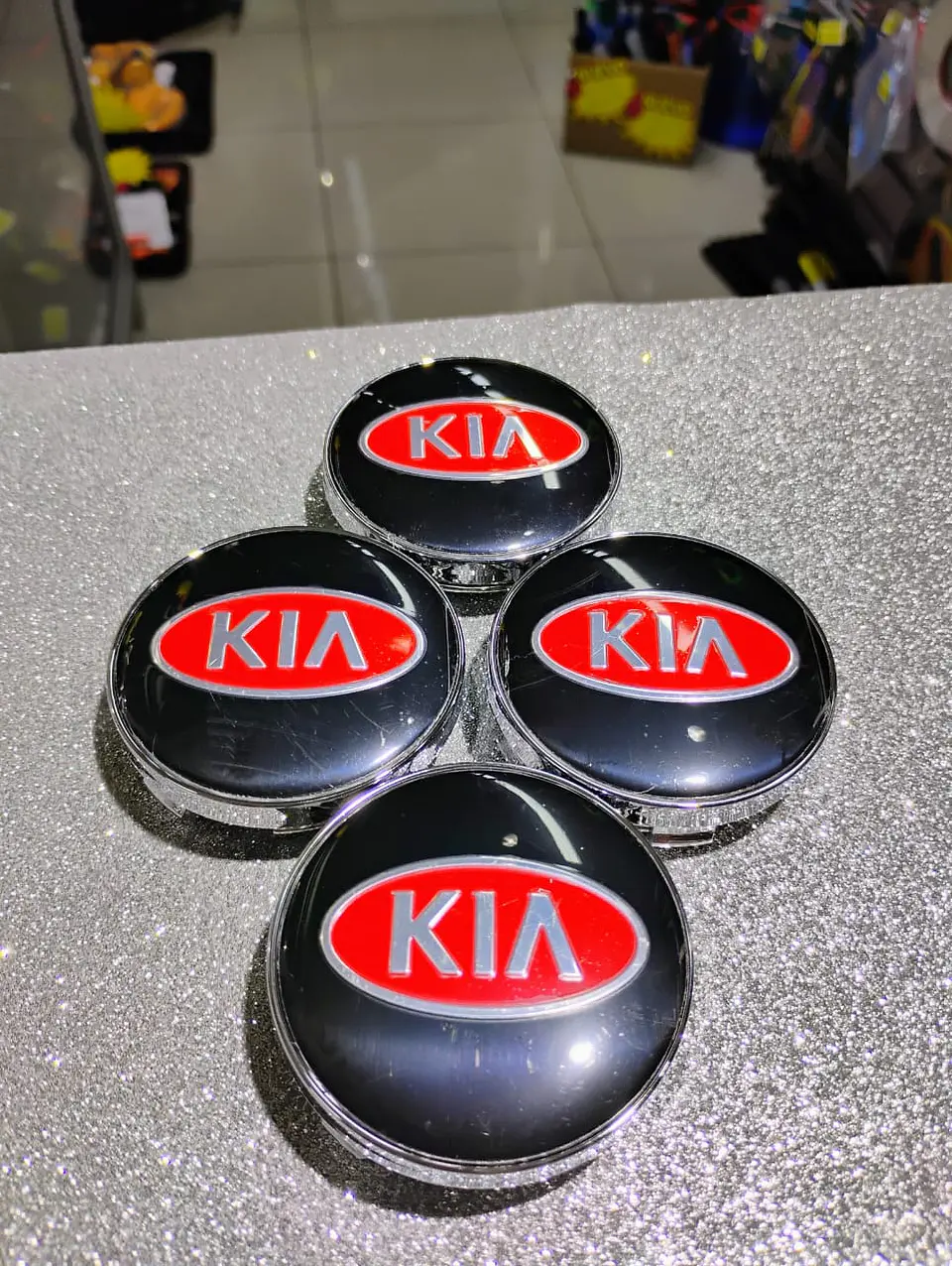 X4 Tapa centro llantas Kia logo 60mm 56mm - Rojo 13