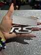 Emblema pegatina adhesivo metálico modelo RS color blanco con cromado - thumbnail 1