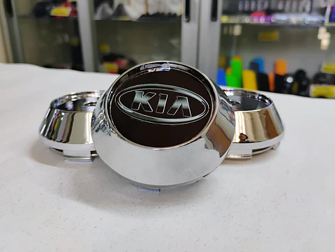 X4 Tapas centro de llantas de auto tunning conica kia negra logo gris