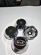 X4 Tapas centro de llantas de auto tunning conica kia negra logo gris - Miniatura 5