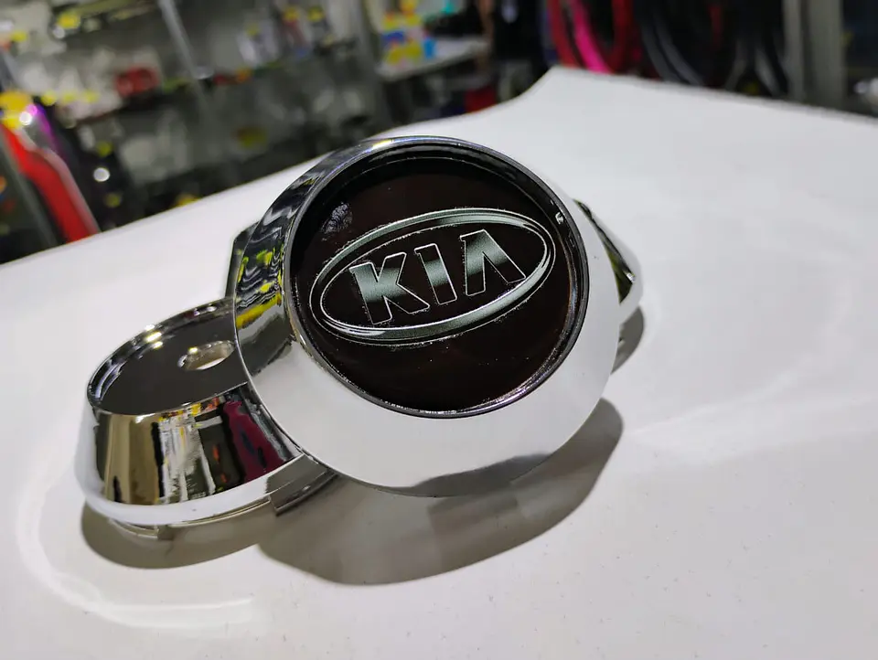X4 Tapas centro de llantas de auto tunning conica kia negra logo gris 8
