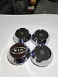 X4 Tapas centro de llantas de auto tunning conica kia negra logo gris - Miniatura 9