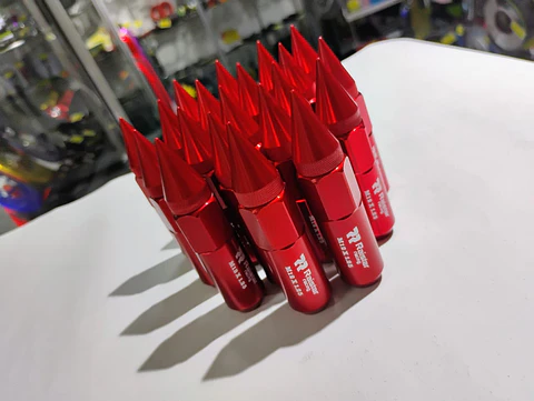 Set kit de tuercas para llantas de auto punta de bala 20 piezas rojo