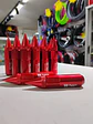 Set kit de tuercas para llantas de auto punta de bala 20 piezas rojo - Miniatura 2