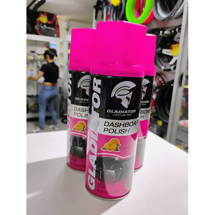 Silicona renovador de plásticos cuero y vinilo gladiator  para interior de autos y tableros 3