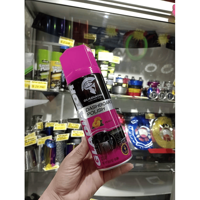 Silicona renovador de plásticos cuero y vinilo gladiator  para interior de autos y tableros 6