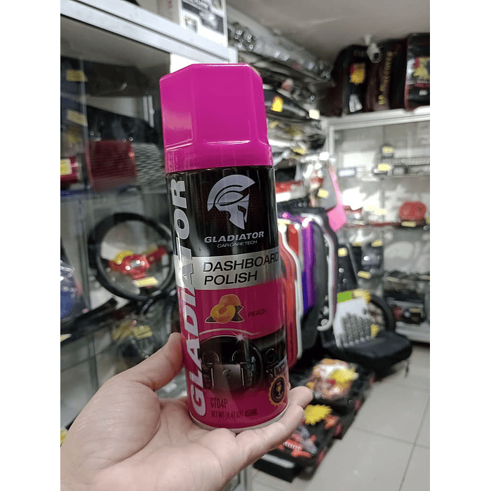 Silicona renovador de plásticos cuero y vinilo gladiator  para interior de autos y tableros 7