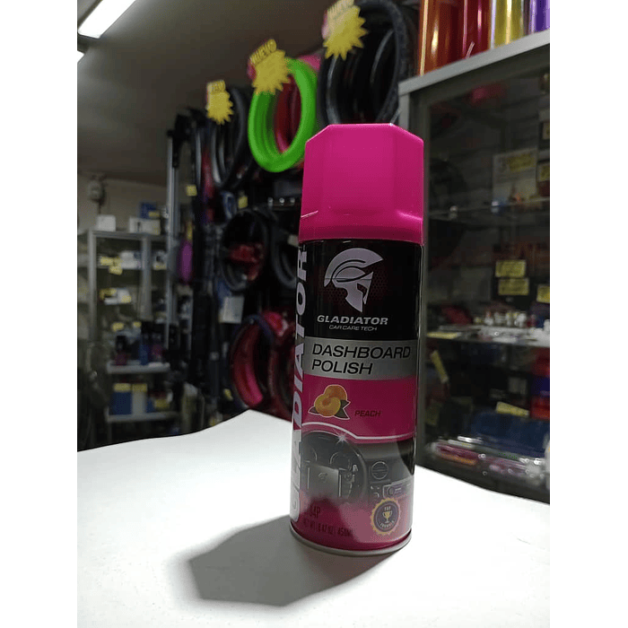 Silicona renovador de plásticos cuero y vinilo gladiator  para interior de autos y tableros 8