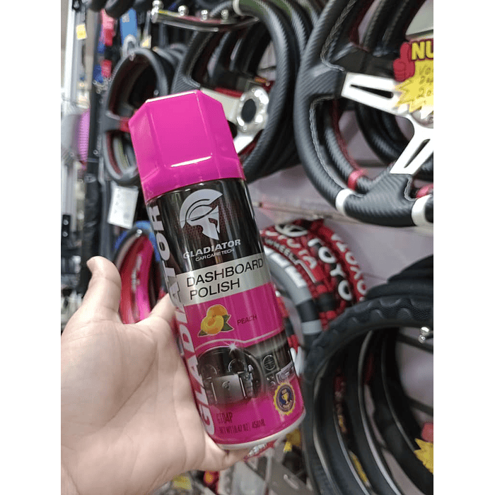 Silicona renovador de plásticos cuero y vinilo gladiator  para interior de autos y tableros 10