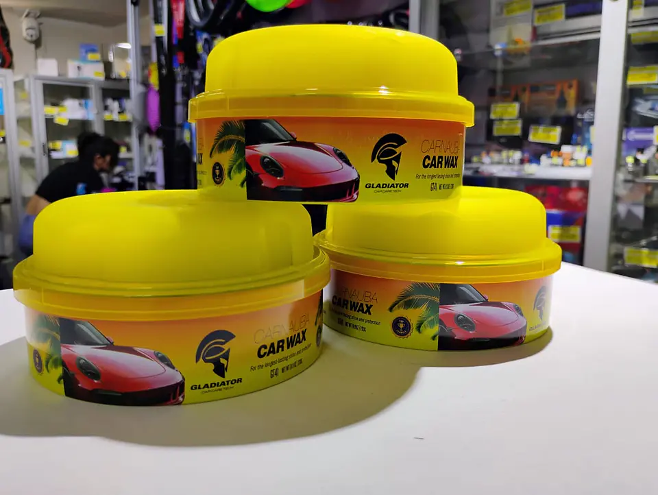 Cera pulitura carnauba Gladiator en crema, alto brillo 4