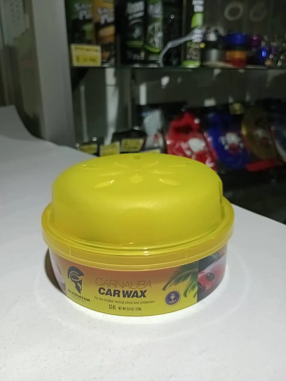 Cera pulitura carnauba Gladiator en crema, alto brillo 6