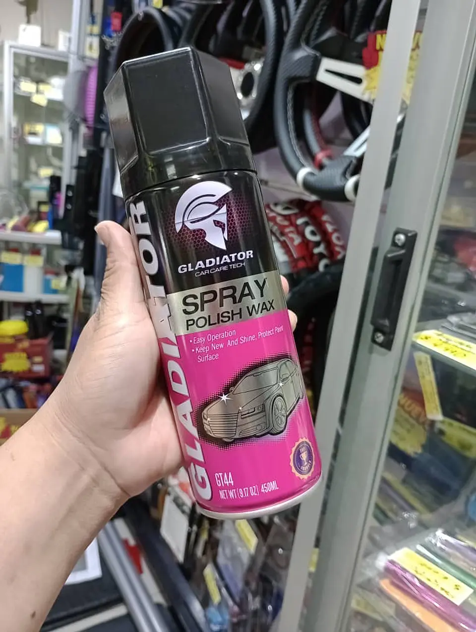 Cera pulitura alto brillo Gladiator en spray 5