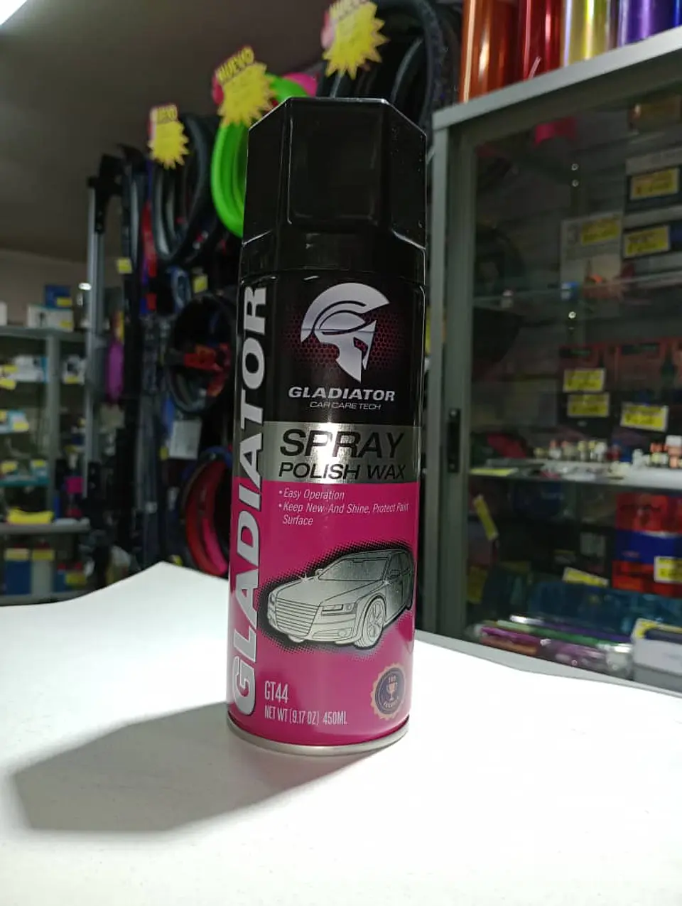Cera pulitura alto brillo Gladiator en spray 8