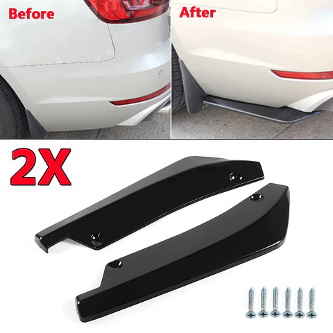 Par X2 Difusor de labios de parachoques trasero Universal para autos