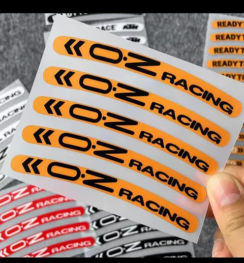 Set X5 pegatinas reflectantes Oz Racing para llantas - Naranja/Negro