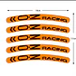 Set X5 pegatinas reflectantes Oz Racing para llantas - Naranja/Negro - Miniatura 4