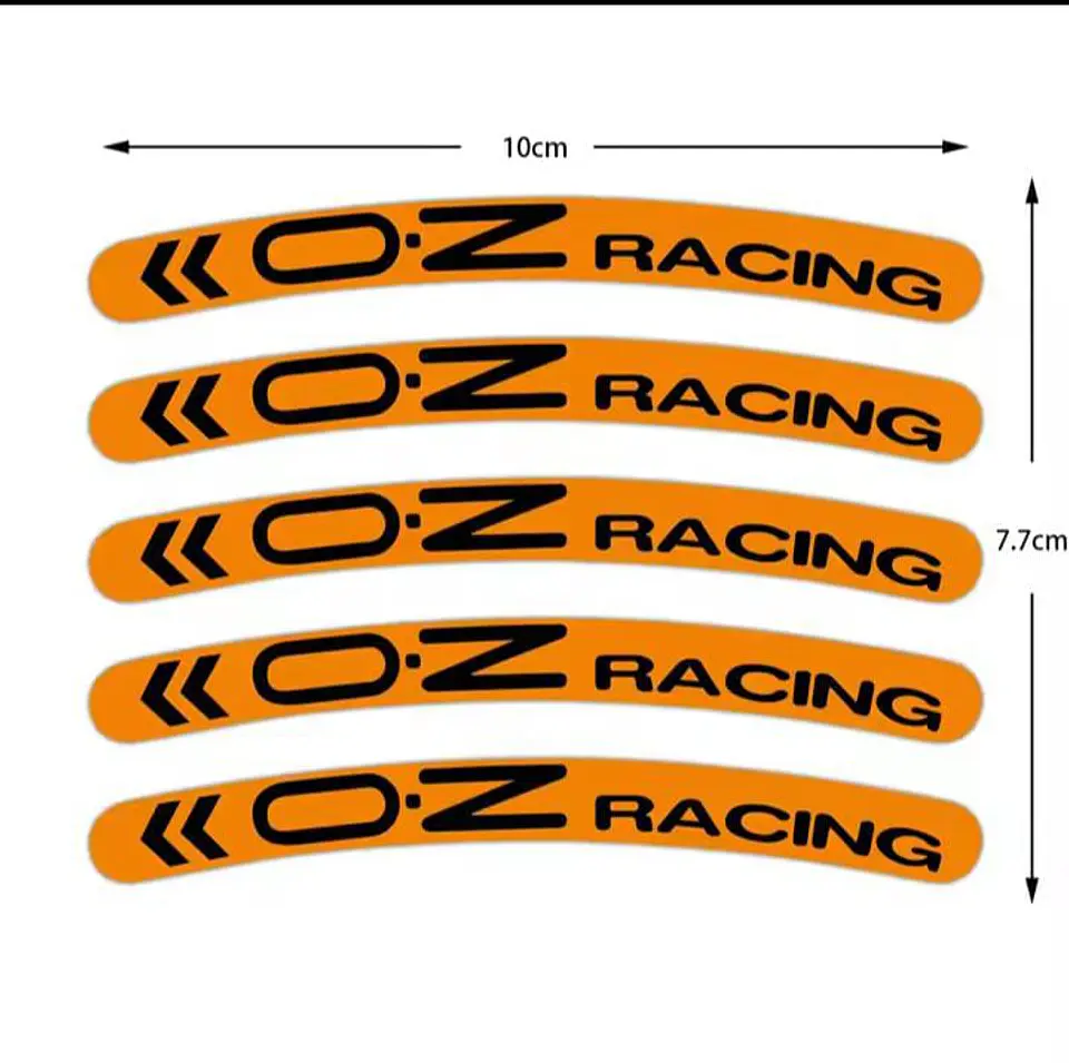 Set X5 pegatinas reflectantes Oz Racing para llantas - Naranja/Negro 4