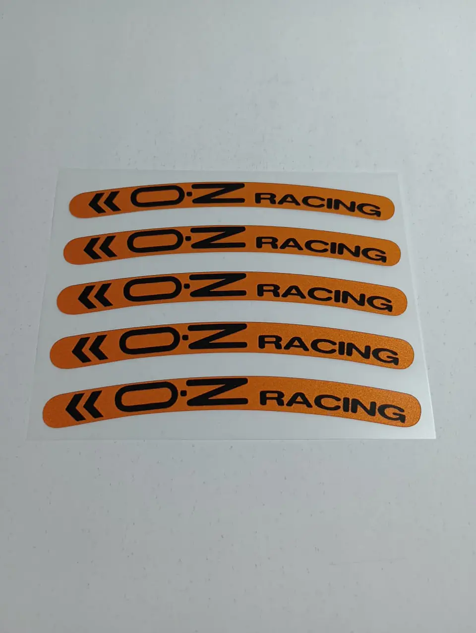 Set X5 pegatinas reflectantes Oz Racing para llantas - Naranja/Negro 5