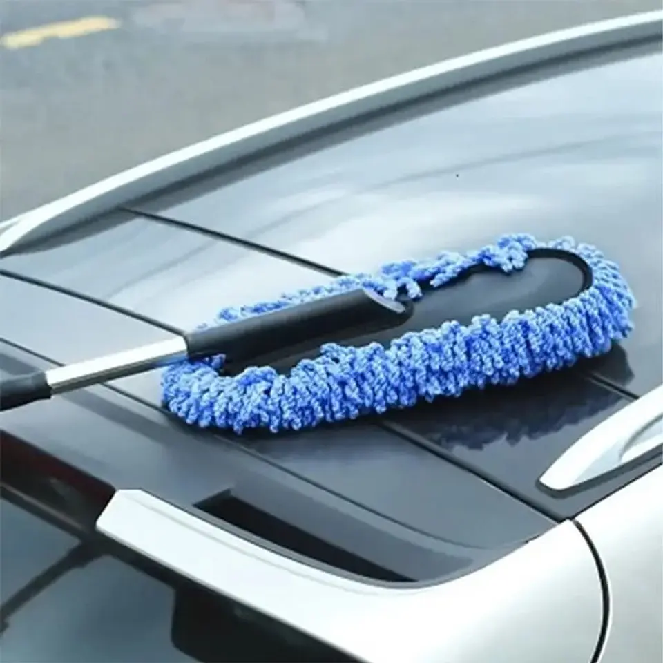 Mopa plumero microfibra extensible, elimina polvo - Azul 2