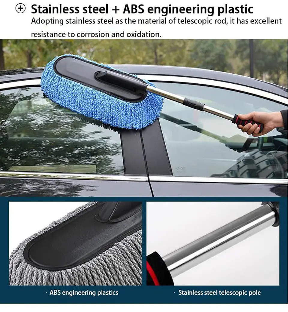 Mopa plumero microfibra extensible, elimina polvo - Azul 9