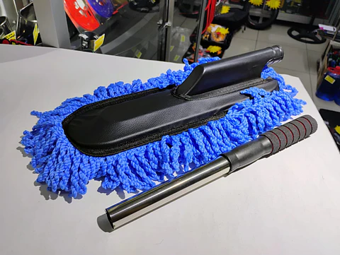 Mopa plumero microfibra extensible, elimina polvo - Azul