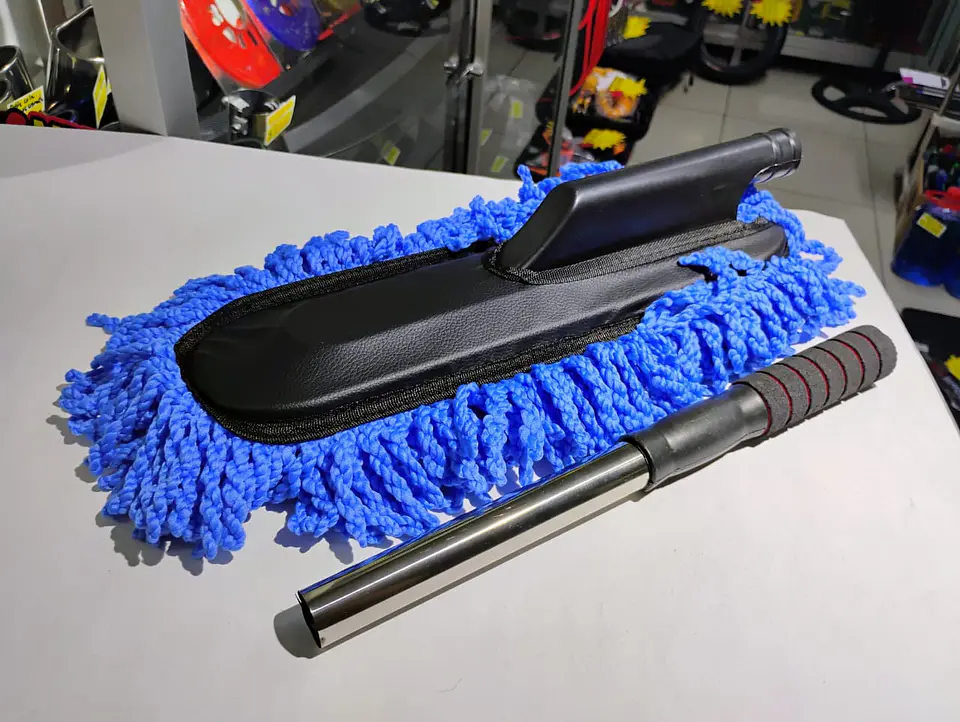 Mopa plumero microfibra extensible, elimina polvo - Azul 1