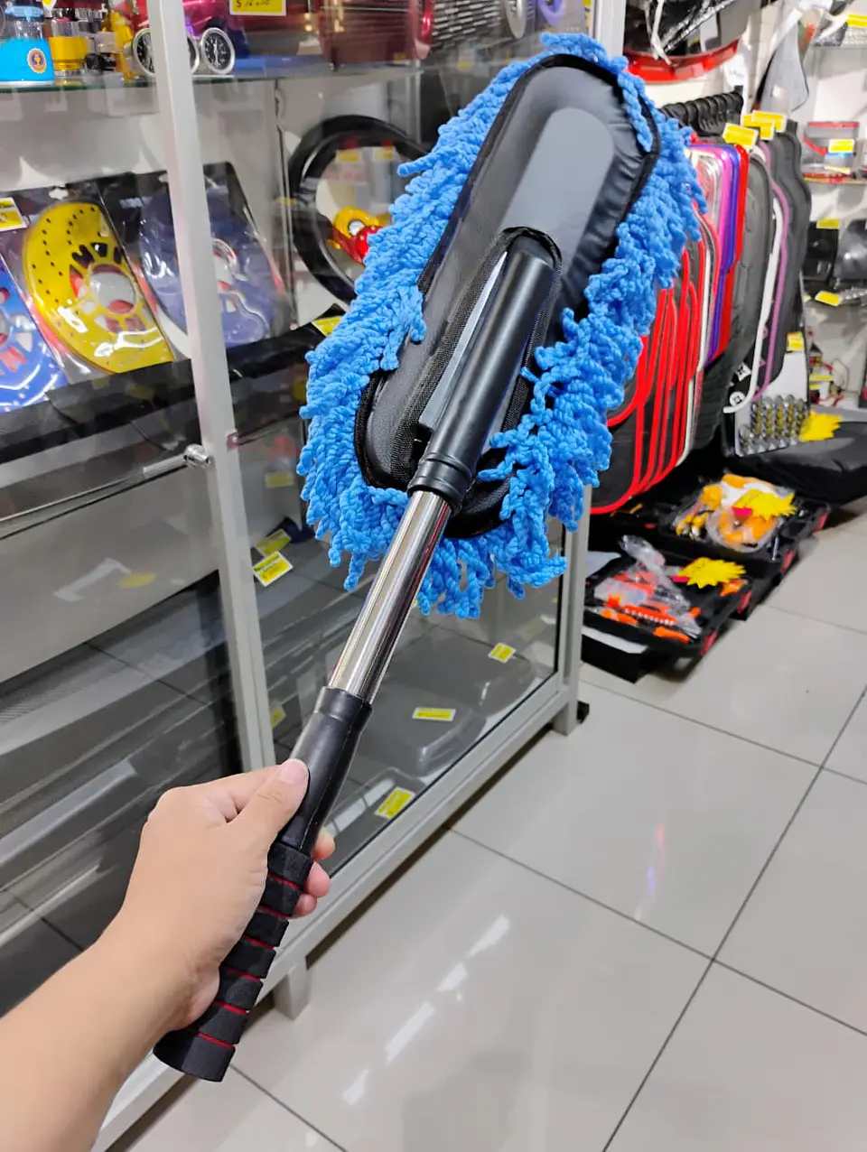 Mopa plumero microfibra extensible, elimina polvo - Azul 16