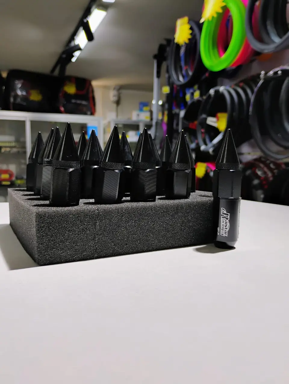 Set kit de tuercas para llantas de auto punta de bala 20 piezas negro 2