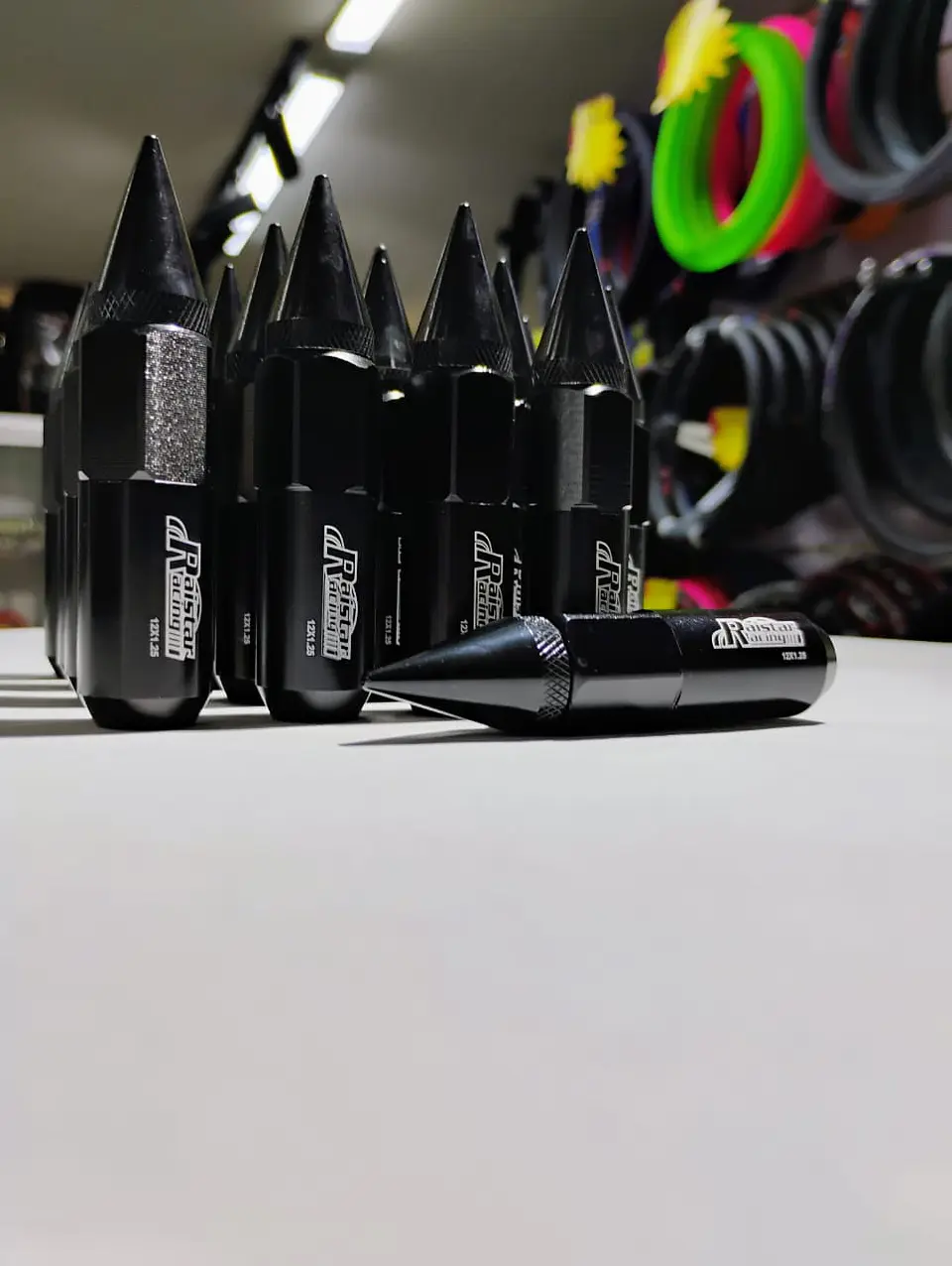 Set kit de tuercas para llantas de auto punta de bala 20 piezas negro 3