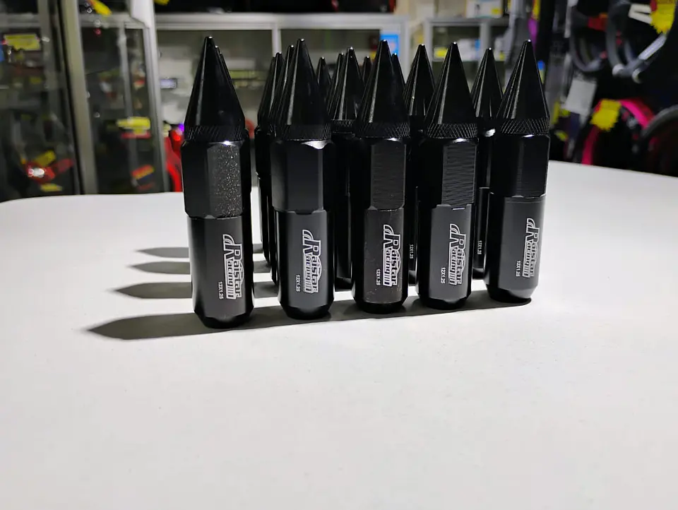 Set kit de tuercas para llantas de auto punta de bala 20 piezas negro 4