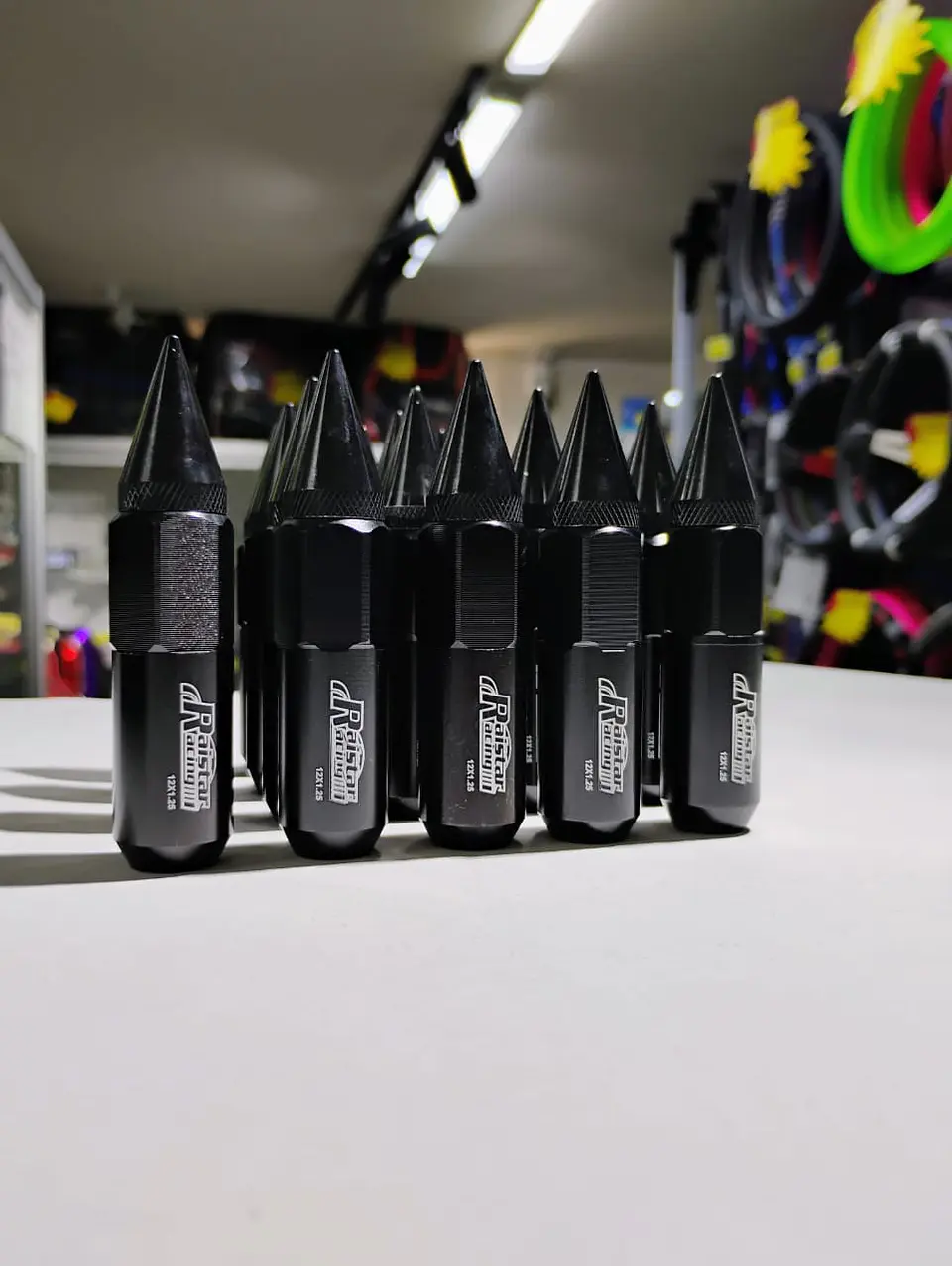 Set kit de tuercas para llantas de auto punta de bala 20 piezas negro 5