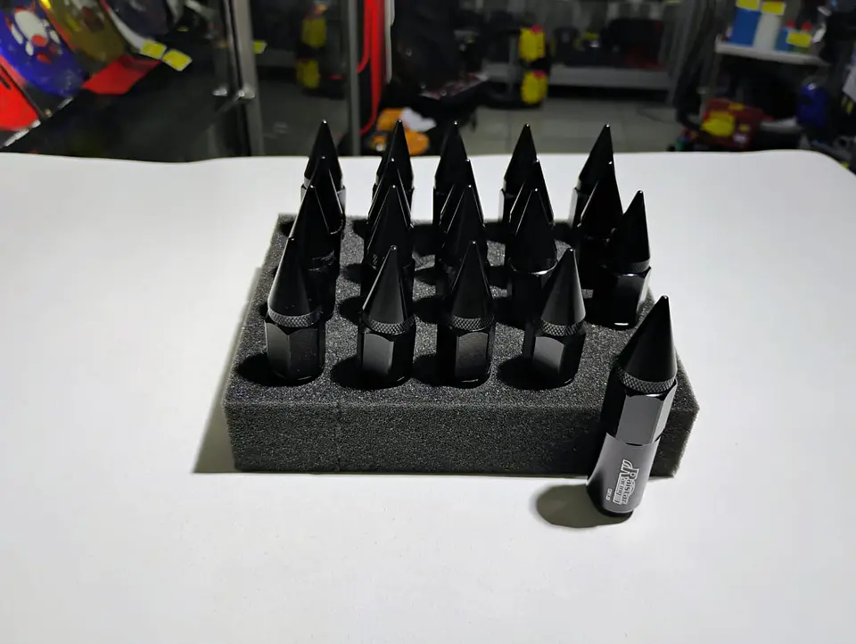 Set kit de tuercas para llantas de auto punta de bala 20 piezas negro 6