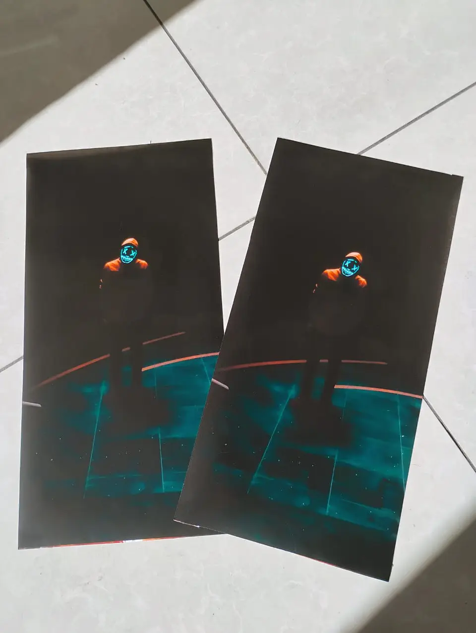 X2 pegatinas sticker adhesivos de máscara neón para pilares columna 1