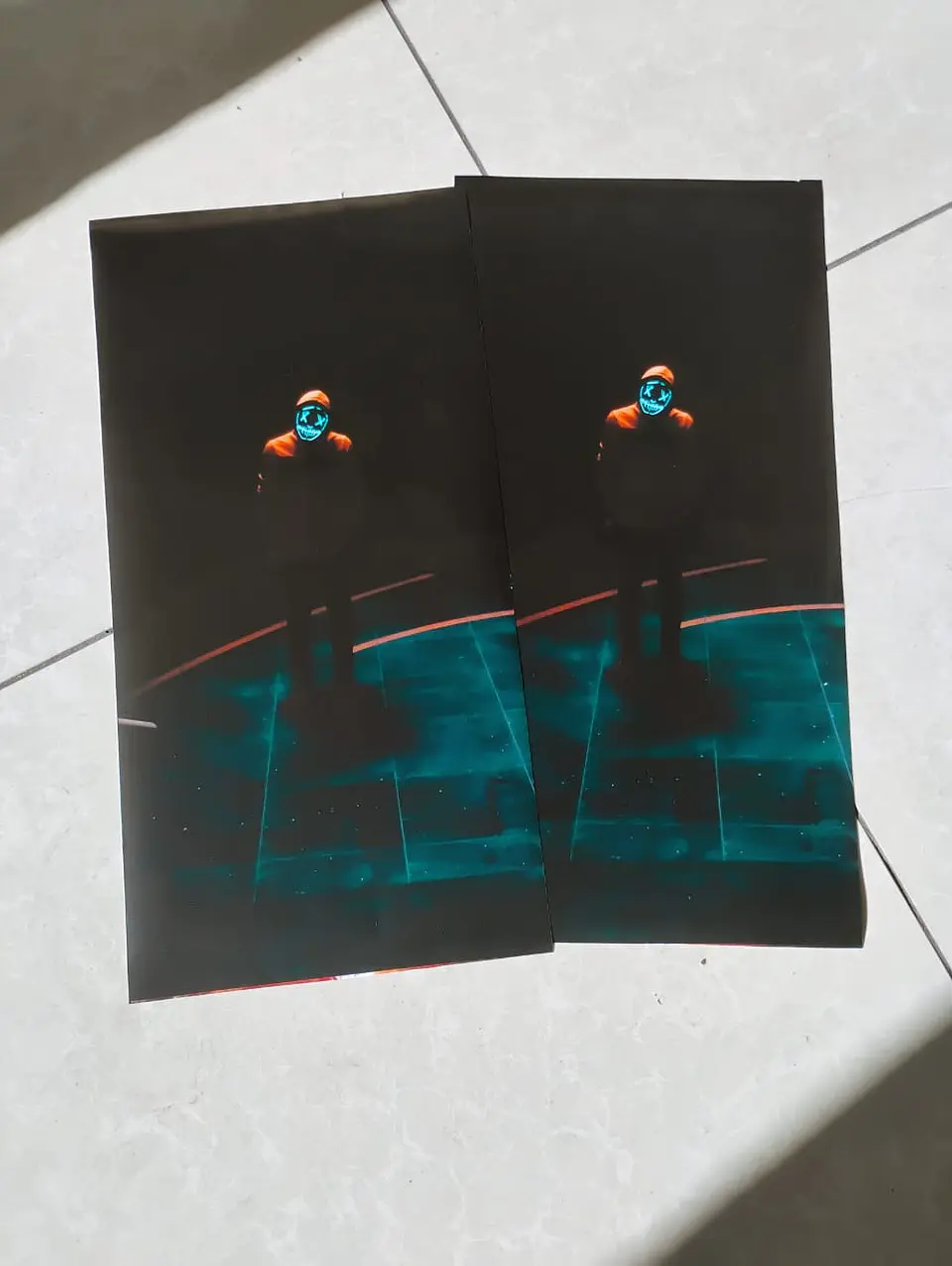 X2 pegatinas sticker adhesivos de máscara neón para pilares columna 2