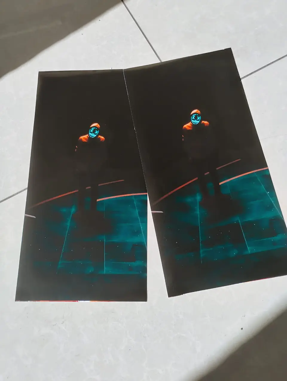 X2 pegatinas sticker adhesivos de máscara neón para pilares columna 4