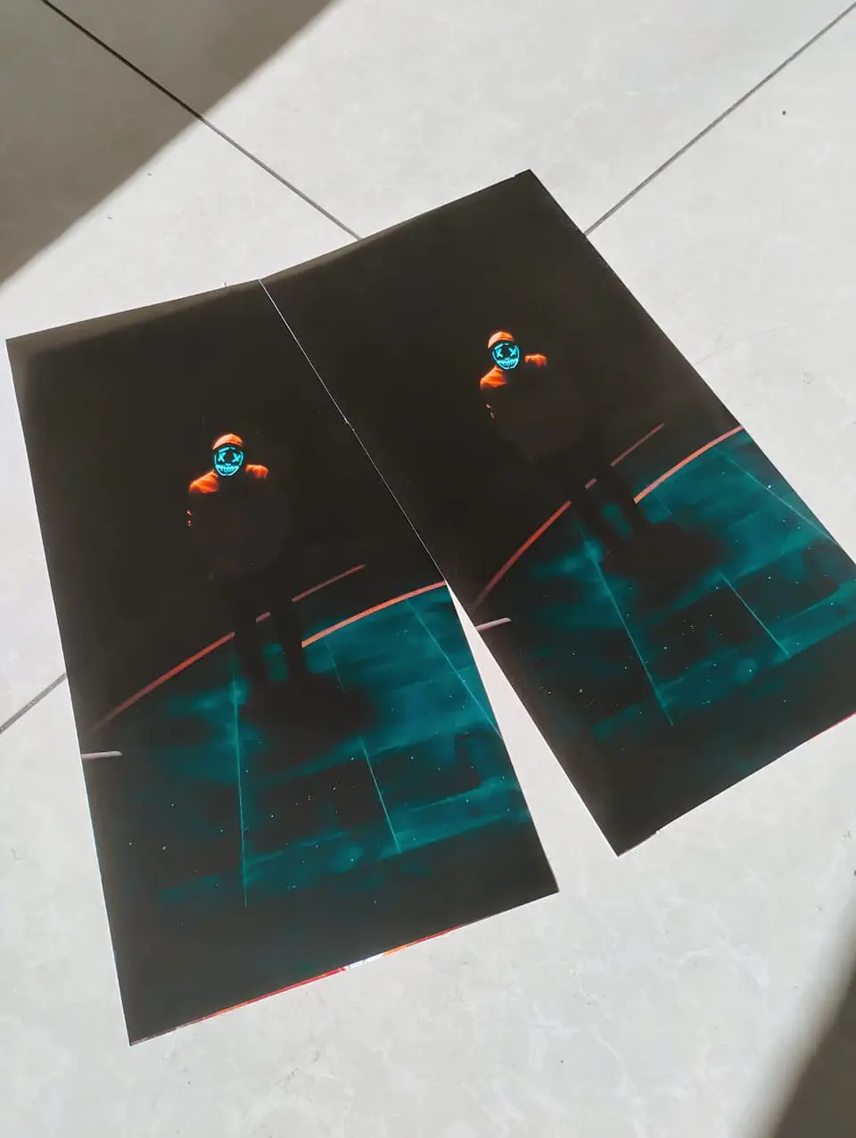 X2 pegatinas sticker adhesivos de máscara neón para pilares columna 6