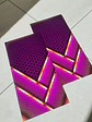 X2 pegatinas sticker adhesivos de Hexagonales lila con líneas - Miniatura 3
