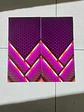 X2 pegatinas sticker adhesivos de Hexagonales lila con líneas - Miniatura 7