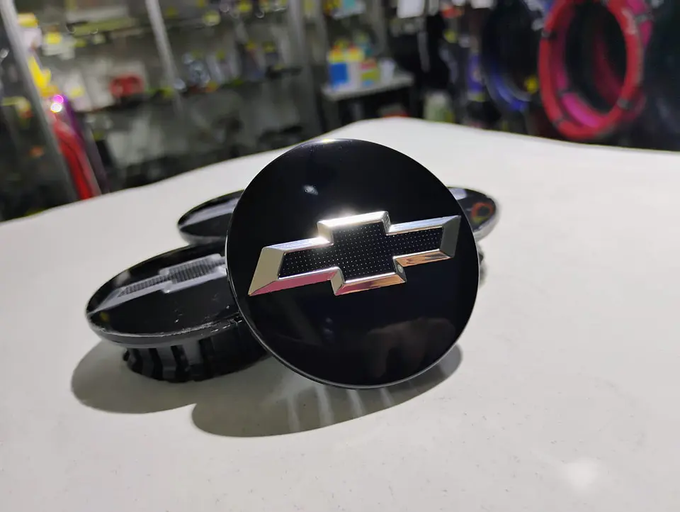 Set X4 Tapa centro de Llantas de autos 59mm diámetro negra 1