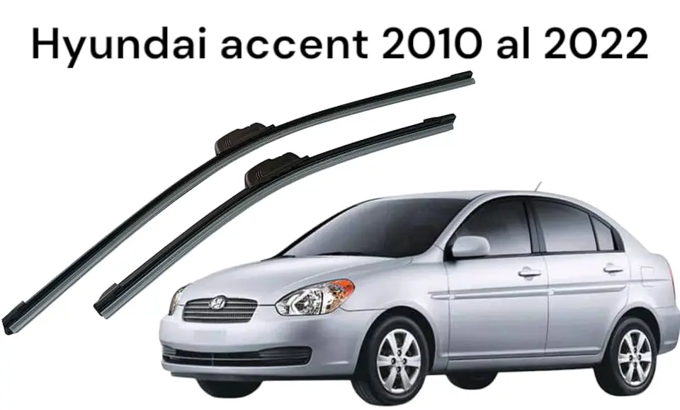 X2 PLUMILLAS (LIMPIA PARABRISAS) - Hyundai accent 2010 al 2022 1